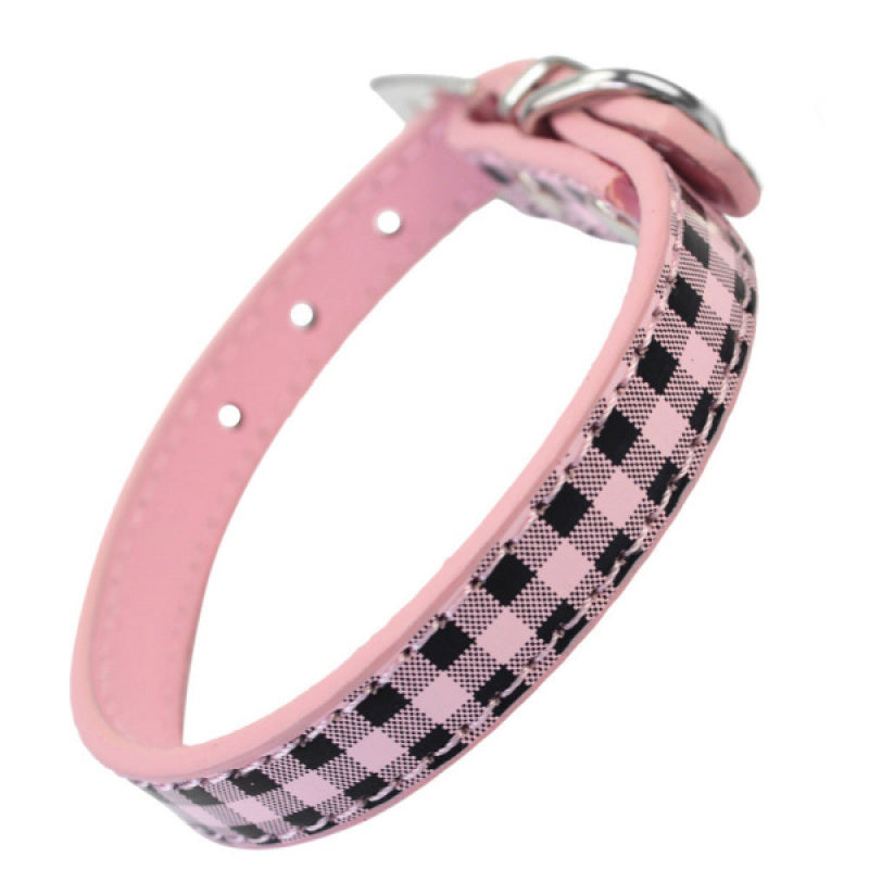 Pet Cat Dog Accessory 30x1.5cm Safety PU Leather Adjustable Collar Neck PSM