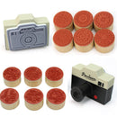 Practical 6Pcs Assorted Retro Flower Round Wooden Rubber Stamp Wedding C ULA