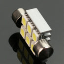 2pcs 36mm 6 LED 5050 SMD Pure White Canbus Error Free Car Dome Light Lamp MTI