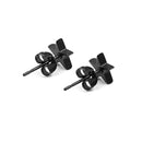 2x Black Stainless Steel Ear Studs Earrings Barbell Punk Gothic Men's Jewelry