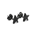2x Black Stainless Steel Ear Studs Earrings Barbell Punk Gothic Men's Jewelry