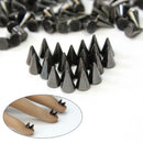 100PCS Black Metallic Punk Cone Nail Art Spikes Studs Studded Decorati BAS