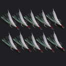 Hot 10x Creative Feather Hooks 7mm Lures Baits People Fishing Outdoor Accessory