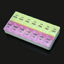 Light Yellow+Light Purple Durable 7 Day Weekly Tablet Pill Medicine Storage Box