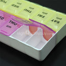 Light Yellow+Light Purple Durable 7 Day Weekly Tablet Pill Medicine Storage Box