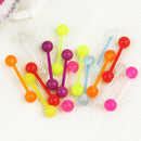 15 x Fashion Glow In The Dark Ball Tongue Bar Lip Rings Barbell Pierci SMR
