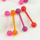 15 x Fashion Glow In The Dark Ball Tongue Bar Lip Rings Barbell Pierci SMR