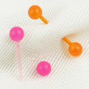 15 x Fashion Glow In The Dark Ball Tongue Bar Lip Rings Barbell Pierci SMR