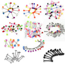 15 x Fashion Glow In The Dark Ball Tongue Bar Lip Rings Barbell Pierci SMR