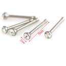 60X Tiny Surgical Steel Nose Studs Ring Clear-Rhinestone Jewellery