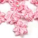 40x Satin Ribbon Flowers Appliques Craft Wedding Party Sewing DIY Deco SVO