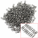 200x Stainless Steel Rolling Barrel Swivels Round Eye Carp Sea Fishing Tackle
