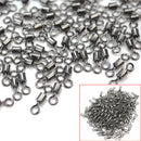 200x Stainless Steel Rolling Barrel Swivels Round Eye Carp Sea Fishing Tackle