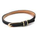 Attractive Lady Faux Black Leather Thin Skinny Fashion Waistband Belt N LXQ