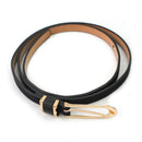 Attractive Lady Faux Black Leather Thin Skinny Fashion Waistband Belt N LXQ
