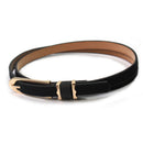 Attractive Lady Faux Black Leather Thin Skinny Fashion Waistband Belt N LXQ