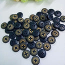 100Pcs 4 Holes Dark Blue Wood Wooden Round Buttons Sewing Scrapbooking 15 LMD
