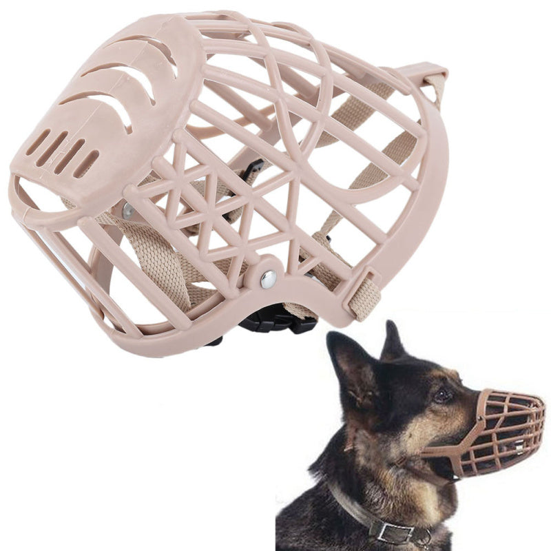 Pet Dog Large Mouth Basket Cage Adjustable Protect Muzzle Stop Barking KMS