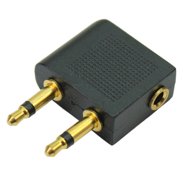 Airplane Travel Headphone Earphone Jack Socket Plug Splitter Cable Adapter VXT