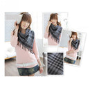 Unisex Women Men Checkered Arab Shemagh Black & White Grid Neck Keffiy GMA