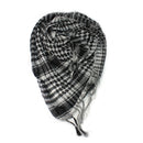 Unisex Women Men Checkered Arab Shemagh Black & White Grid Neck Keffiy GMA