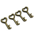 50 Pcs Bronze Key Love Heart Charms Pendant Jewelry Making Findings GIK