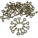 50 Pcs Bronze Key Love Heart Charms Pendant Jewelry Making Findings GIK