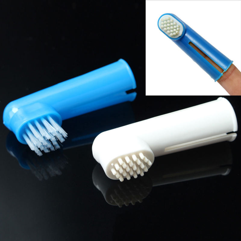 2pcs Finger Toothbrush Pet Dog Cat Oral Dental Cleaning Reduce Plaque B RJP