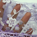 Women Girls Purple Lace Tassel Scarf Hijab Scarves Shawl Cowl Triangle S PME