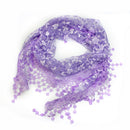 Women Girls Purple Lace Tassel Scarf Hijab Scarves Shawl Cowl Triangle S PME