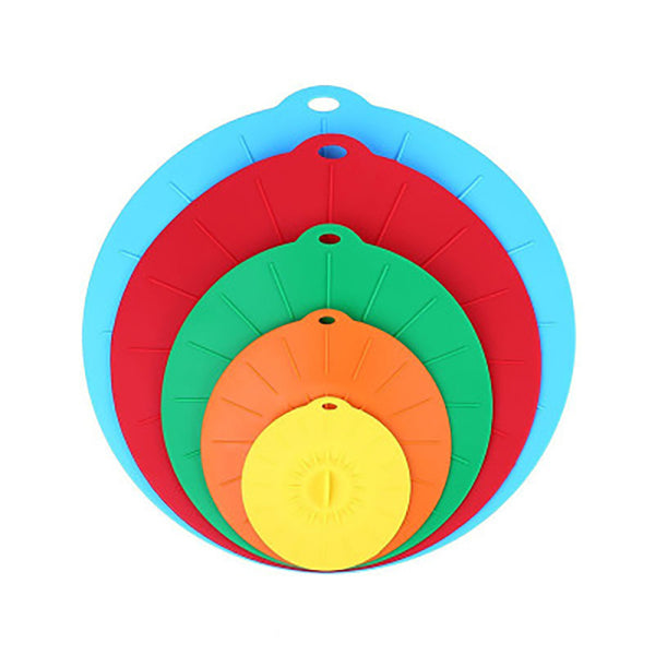 5pcs Silicone Suction Lids Food Cover for Pots Frying Pans Bowls Cups U MSR