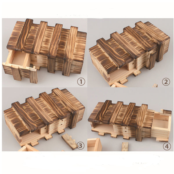 Raw Wood Magic Puzzle Wooden Compartment Secret Box Intelligence Trink OOK RVK
