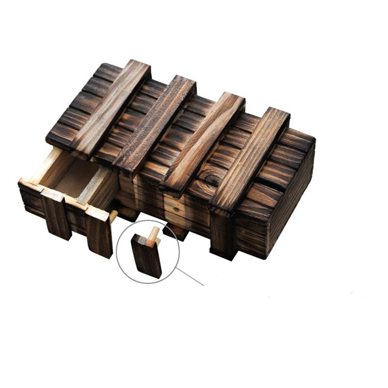 Raw Wood Magic Puzzle Wooden Compartment Secret Box Intelligence Trink OOK RVK