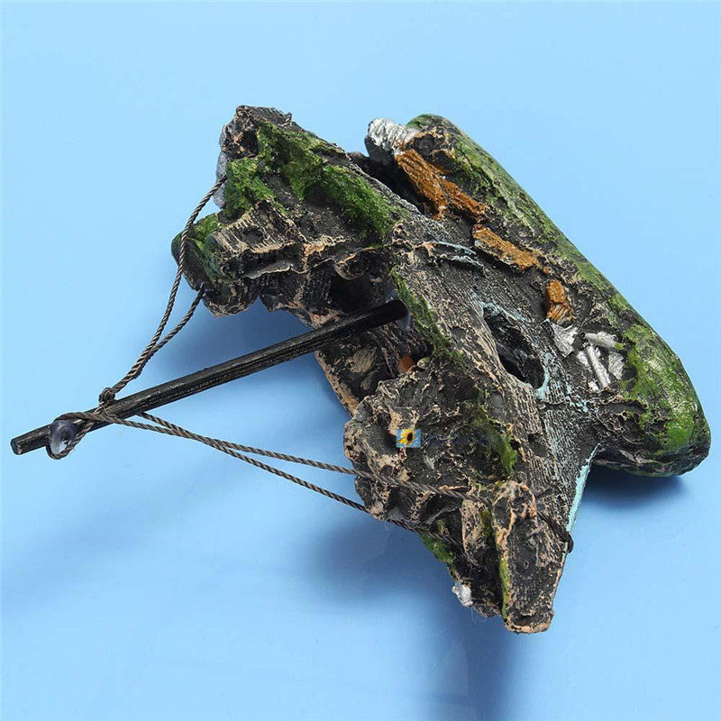 Aquarium Ornament Sunken Ship Wreck Fish Tank Cave Decoration 1 pc g g