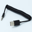 USB Male to 3.5mm Audio Stereo Headphone Jack Plug Spring Cable For MP3  KGL