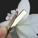 Lady Women Girl White Elegant Orchid Flower Leopard Hair Clip Wedding  ZYH