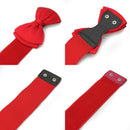 Red Lady Elegant Bowknot Elastic Bow Wide Stretch Buckle Waistband Wais Be DUU