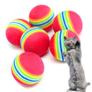 2 Pcs Pet Cat Supplies Kitten Soft Foam Rainbow Play Balls Activity Toys HAV