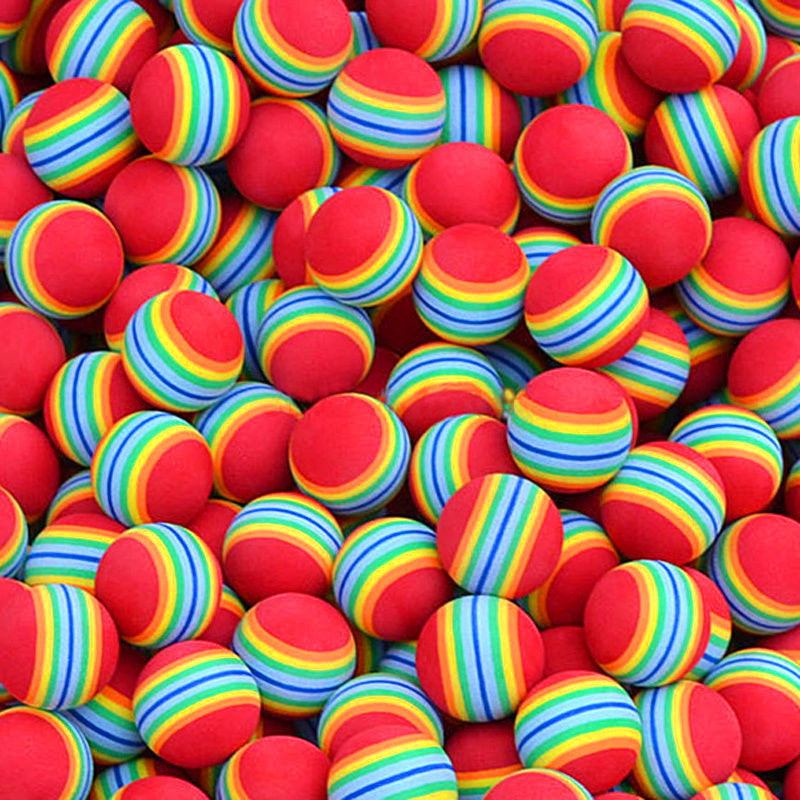 2 Pcs Pet Cat Supplies Kitten Soft Foam Rainbow Play Balls Activity Toys HAV