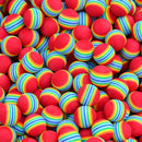2 Pcs Pet Cat Supplies Kitten Soft Foam Rainbow Play Balls Activity Toys BEJ