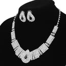 Elegant Women's Jewelry Set Glittering Crystal Rhinestone Earrings Neck VBM