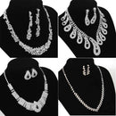 New Women's Luxury Crystal Rhinestone Necklace Earrings Set for Bridal Wedding