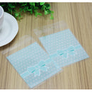 50 Pcs Plastic Adhesive Dot Bowknot Design Blue Bag For Candies Cookies Biscuit