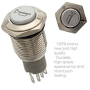 Car-Boat LED Light Waterproof Momentary Horn Metal Push Button-Switch 12V 16mm
