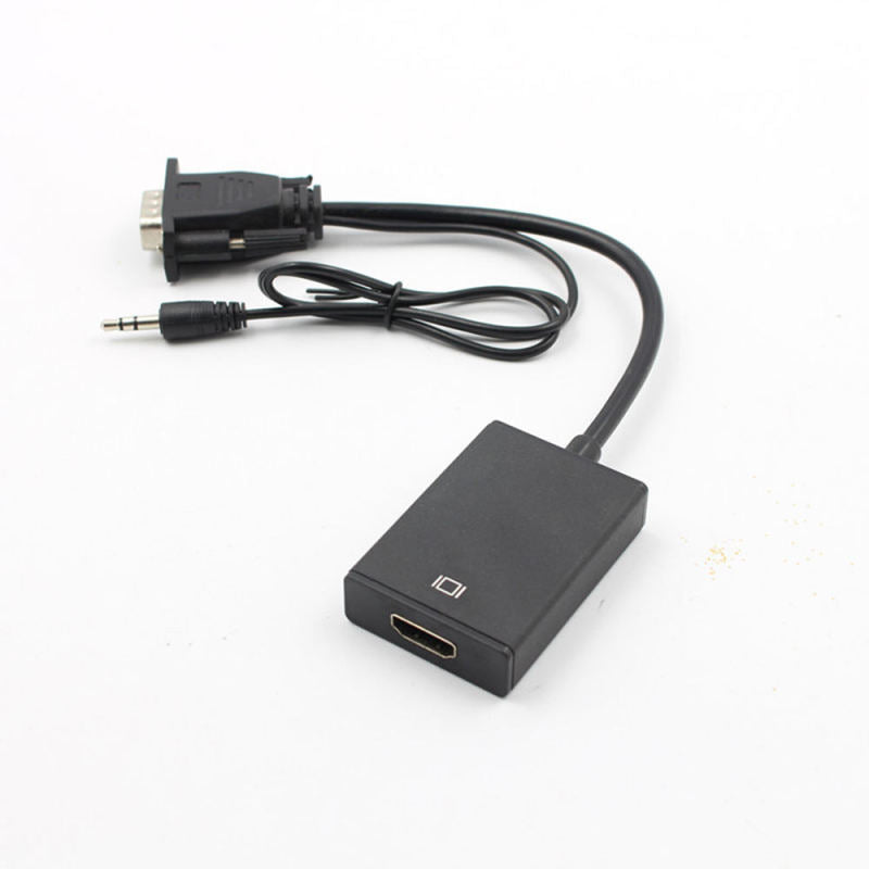 VGA Male To HDMI Output 1080P HD + HDTV Video USB Cable Cord Converter QGW