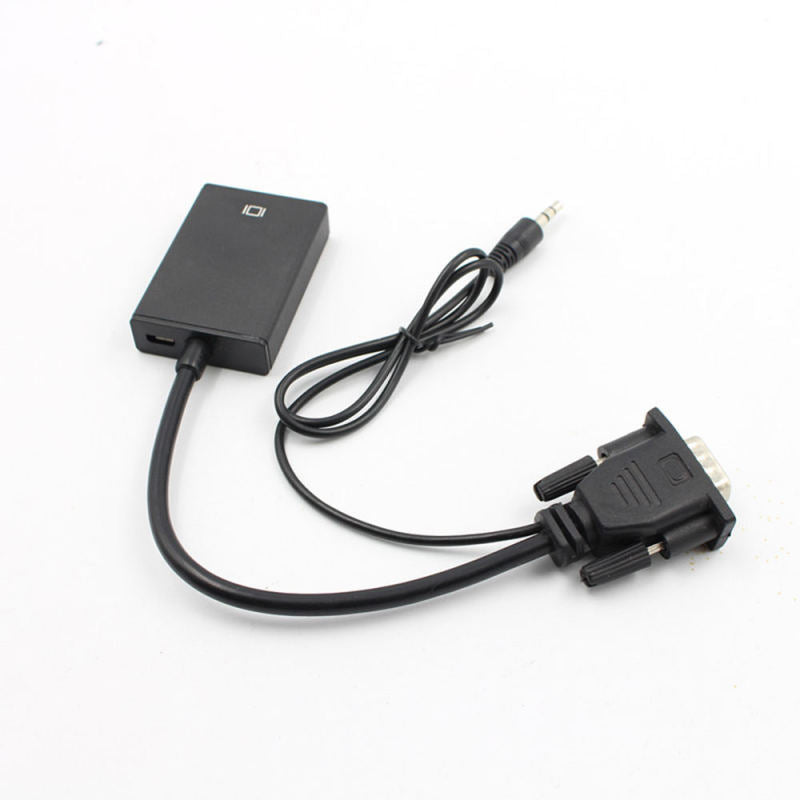 VGA Male To HDMI Output 1080P HD + HDTV Video USB Cable Cord Converter QGW