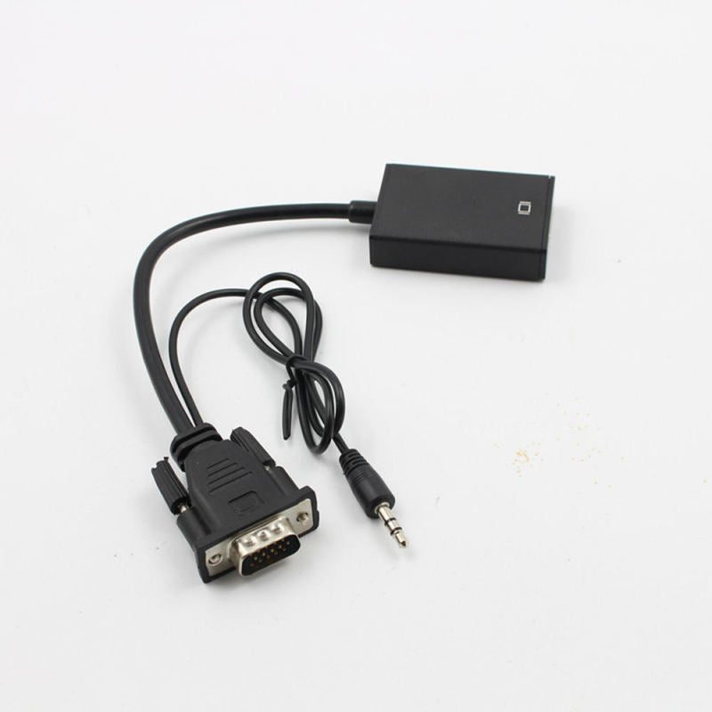 VGA Male To HDMI Output 1080P HD + HDTV Video USB Cable Cord Converter QGW
