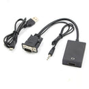 VGA Male To HDMI Output 1080P HD + HDTV Video USB Cable Cord Converter QGW