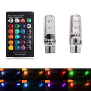 2x T10 5050 SMD 6 LED RGB Reading Wedge Light Flashing Bulb + Remote Cont KPU