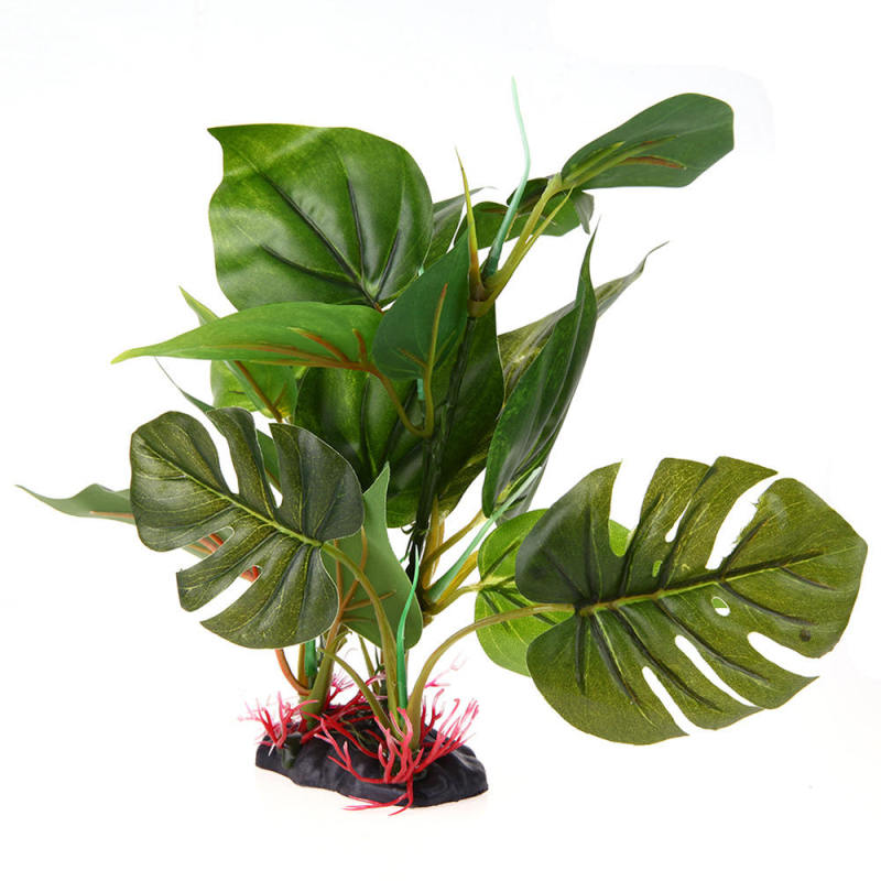 Big Leaf Artificial Simulation Water Plants Grass For Fish Tank Decor Green New
